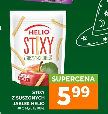 Stixy z suszonych jabłek Helio promocja w Stokrotka