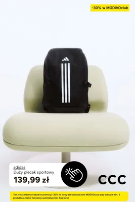 Plecak sportowy duży Adidas promocja w CCC