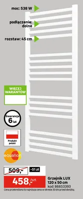 Grzejnik Equation Lux promocja w Leroy Merlin