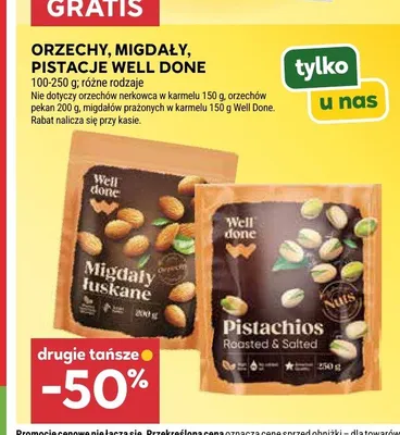 Migdały łuskane Well Done promocja w Stokrotka