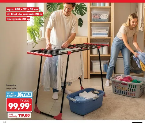 Suszarka na pranie 200x97x55 cm promocja w Kaufland