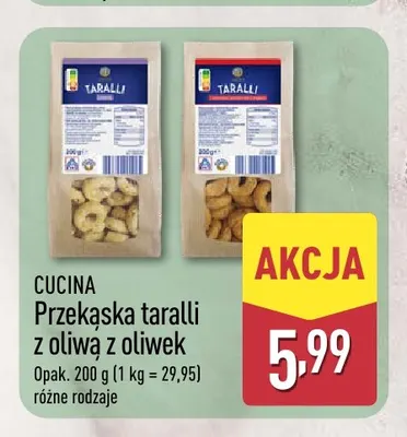 Przekąska taralli z oliwą z oliwek Cucina promocja w Aldi