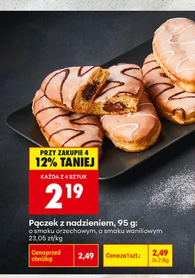 Pączek z nadzieniem o smaku orzechowym promocja w Biedronka