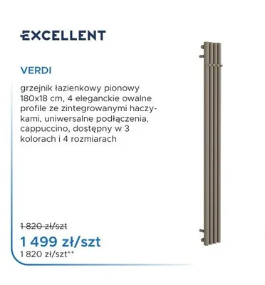 Grzejnik łazienkowy Excellent Verdi promocja w Blu Salony Łazienek
