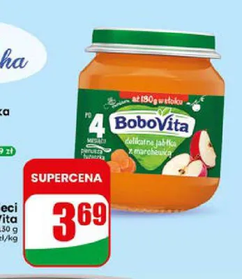 Deser dla dzieci BoboVita delikatne jabłko z marchewką promocja w Dino