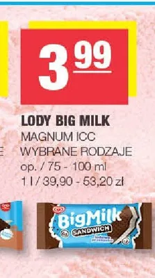Lody Big Milk Magnum ICC promocja w SPAR