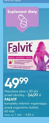 Kompleks witamin wspierający pracę organizmu kobiet Falvit promocja w Super-Pharm