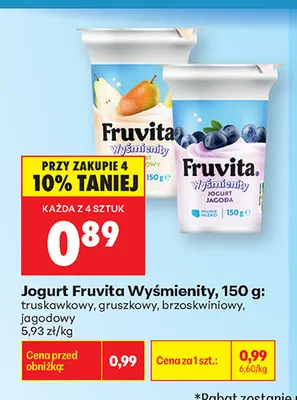 Jogurt Fruvita Wyśmienity brzoskwiniowy promocja w Biedronka