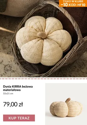 Dynia Kirra beżowa materiałowa 32x21 cm promocja w Homla