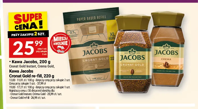 Kawa ziarnista Jacobs Crema Gold promocja w Twój Market