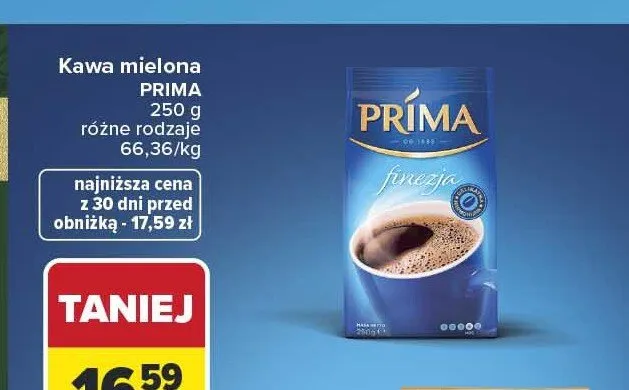 Kawa mielona Prima Finezja promocja w Carrefour
