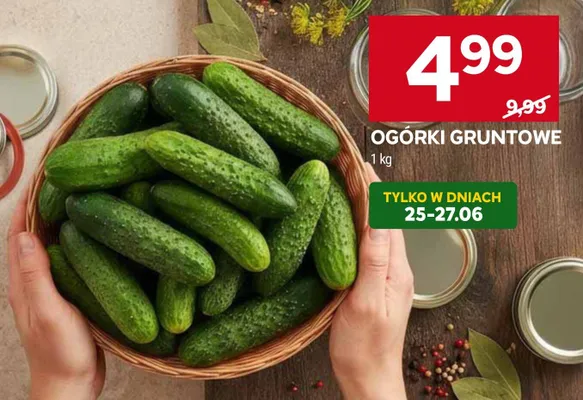 Ogórki gruntowe promocja w Stokrotka