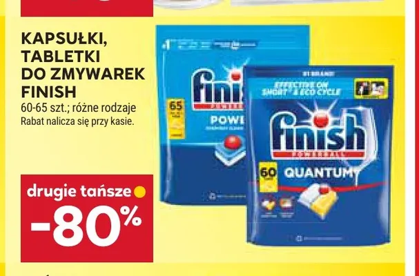 Kapsułki tabletki do zmywarek Finish promocja w Stokrotka