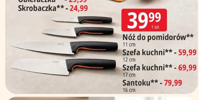Nóż Szefa kuchni Fiskars 17cm promocja w Leclerc
