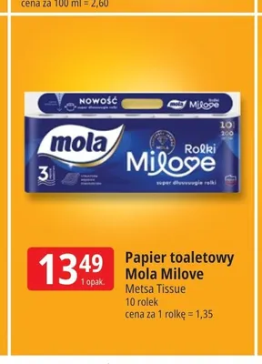 Papier toaletowy Mola Milove 10-pak promocja w Leclerc