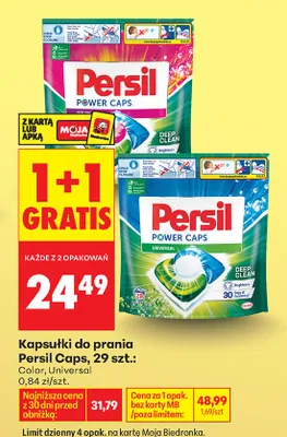 Kapsułki do prania Power Caps Color promocja w Biedronka