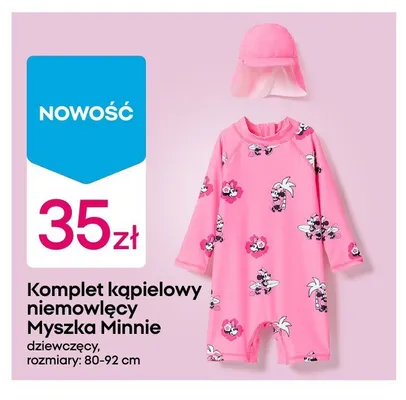 Komplet kąpielowy niemowlęcy Disney Myszka Minnie dziewczęcy promocja w Pepco