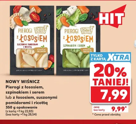 Pierogi z łososiem, szpinakiem i serem Nowy Wiśnicz promocja w Kaufland