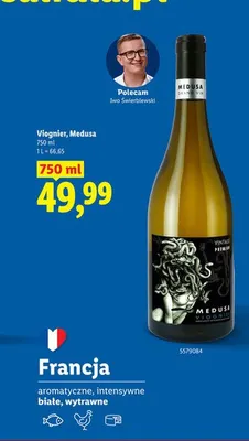 Wino Medusa białe wytrawne promocja w Lidl
