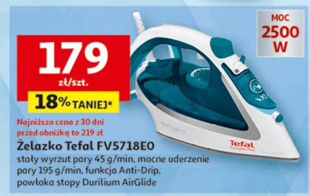 Żelazko Tefal FV5718EO promocja w Auchan