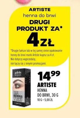Henna do brwi Artiste promocja w Drogerie Natura