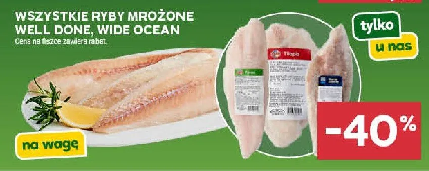 Wszystkie ryby mrożone well done, wide ocean promocja w Stokrotka