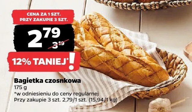 Bagietka czosnkowa promocja w Netto