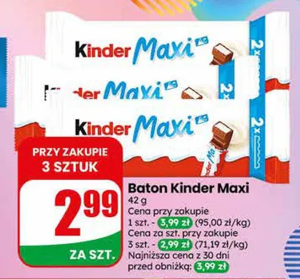 Baton Kinder Maxi promocja w Dino