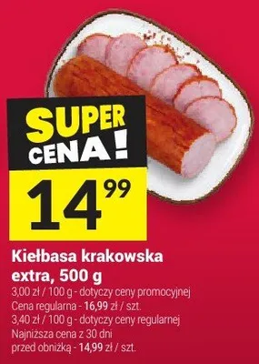 Kiełbasa krakowska extra promocja w Twój Market