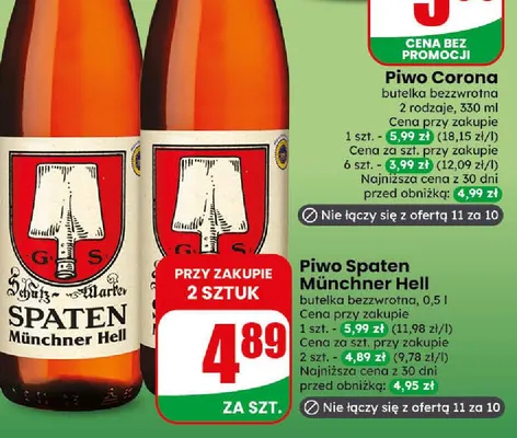 Piwo Spaten Münchner Hell promocja w Dino
