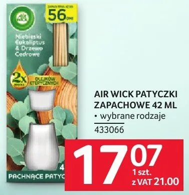Patyczki zapachowe Air Wick 42 ML promocja w Selgros