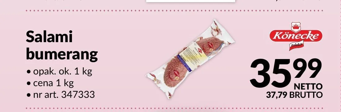 Salami bumerang Könecke promocja w Makro