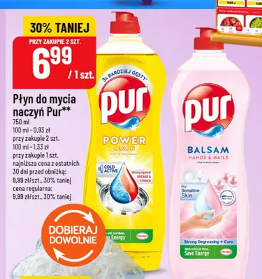 Płyn do mycia naczyń Pur promocja w POLOmarket
