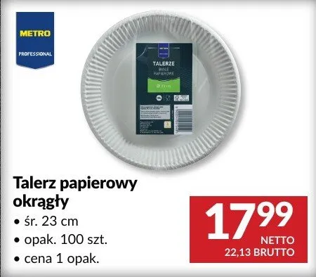 Talerz papierowy okrągły promocja w Makro