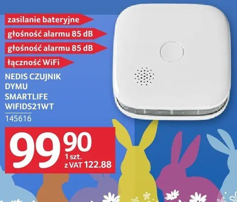 Czujnik dymu SmartLife WiFi DS21WT promocja w Selgros