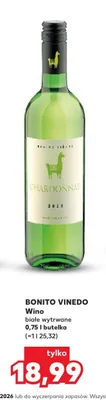 Wino białe wytrawne Bonito Vinedo Chardonnay promocja w Kaufland
