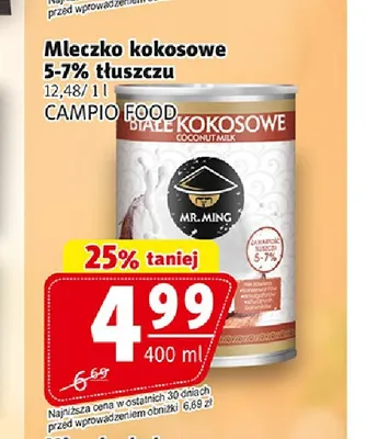 Mleczko kokosowe 5-7% tłuszczu Mr. Ming promocja w Prim Market