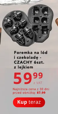 Foremka na lód i czekoladę Czachy 6 szt. z lejkiem promocja w Poczta Polska