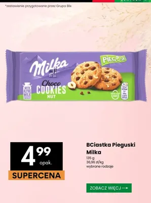 Ciastka Pieguski Milka Choco Cookies Nut promocja w Delikatesy Centrum