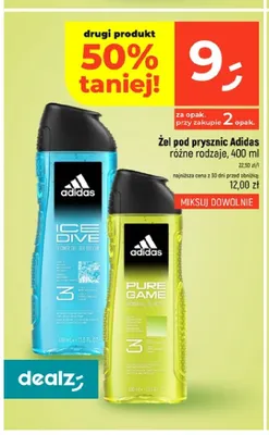 Żel pod prysznic Adidas Pure Game promocja w Dealz