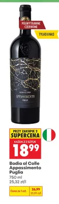 Wino czerwone Badia al Colle Appassimento Puglia promocja w Biedronka