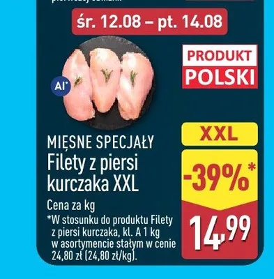 Filety z piersi kurczaka XXL Mięsne Specjały promocja w Aldi