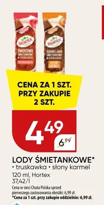 Lody śmietankowe truskawka, słony karmel promocja w Chata Polska