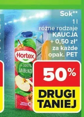 Sok jabłko Hortex promocja w Carrefour Market