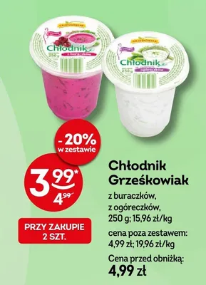 Chłodnik Grześkowiak z buraczków, z ogóreczków promocja w Żabka
