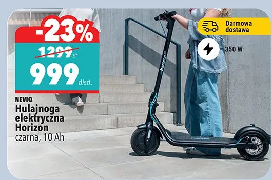 Hulajnoga elektryczna Horizon czarna, 10 Ah promocja w Biedronka