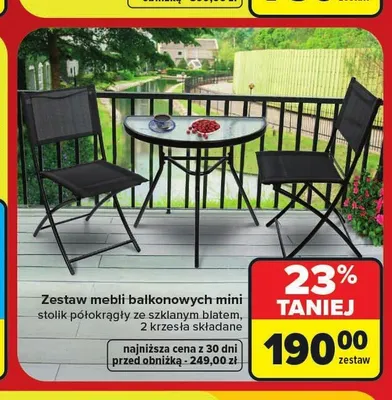 Zestaw mebli balkonowych mini promocja w Carrefour