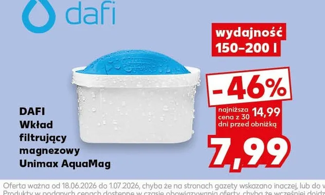 Wkład filtrujący magnezowy Dafi Unimax AquaMag promocja w Kaufland