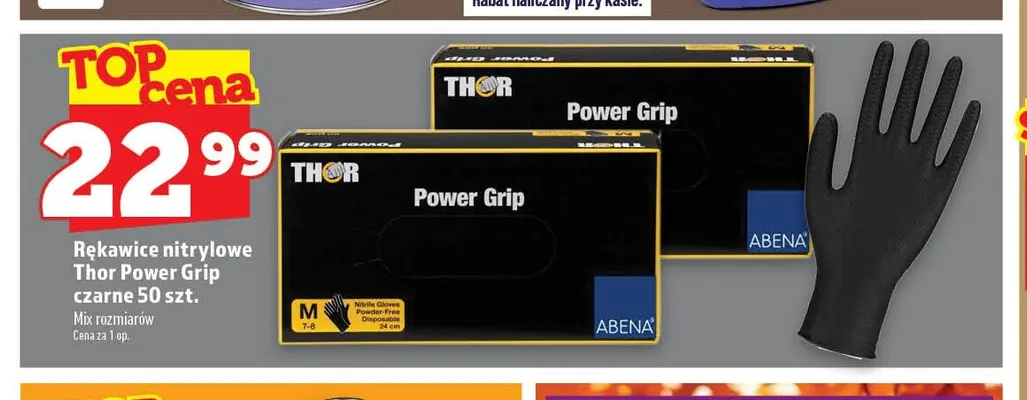 Rękawice nitrylowe Thor Power Grip czarne promocja w TOPAZ