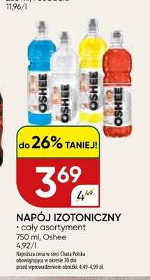 Napój izotoniczny Oshee promocja w Chata Polska